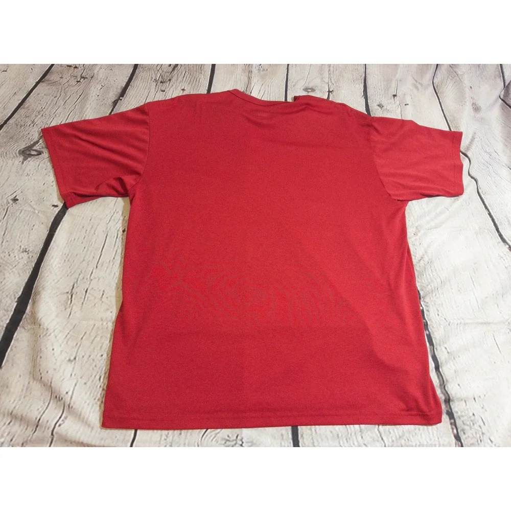 Nike T-Shirt‎ Mens XXL Red Nike Fit Short Sleeve Performance Athletic Swoosh